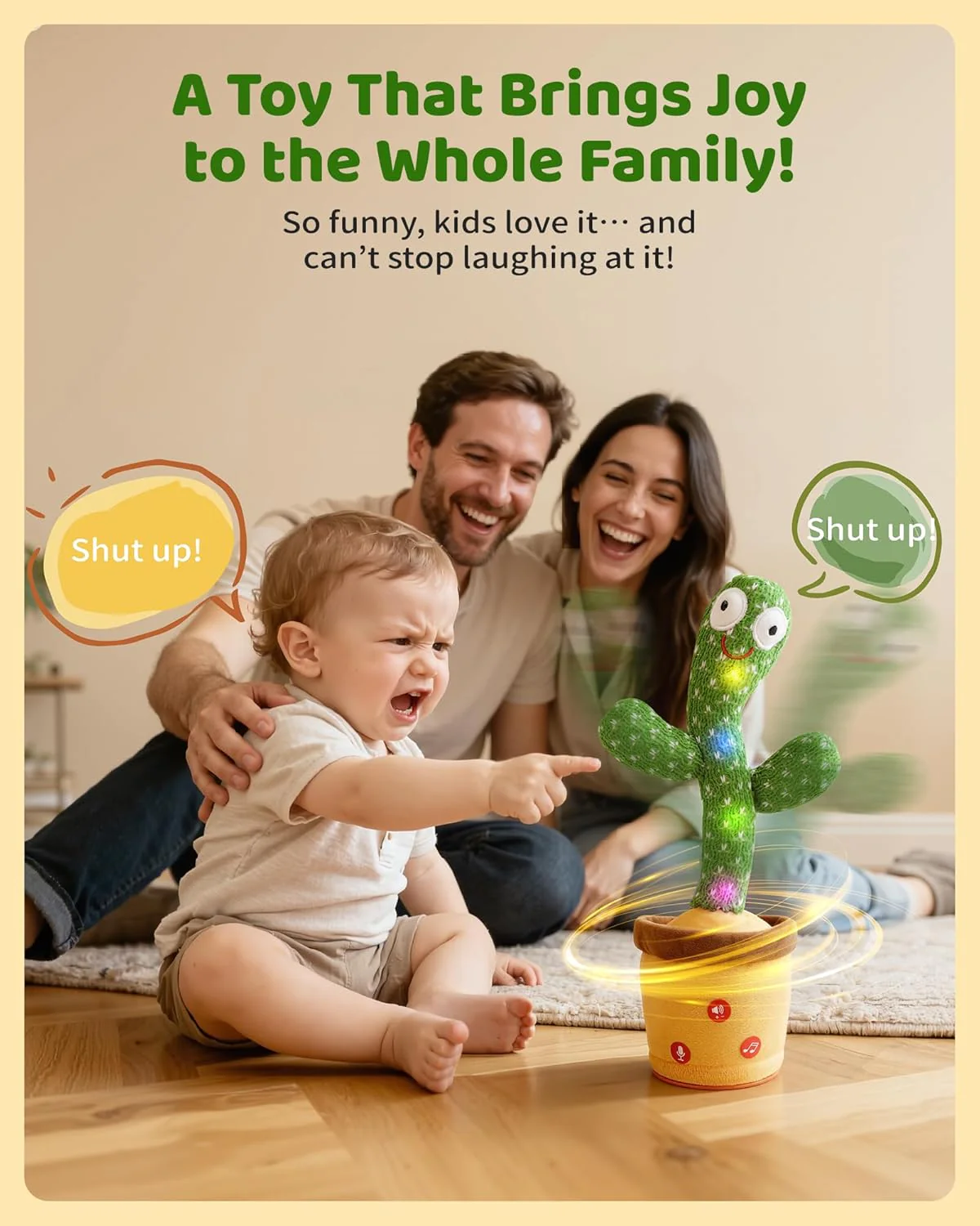 Baby Toys 0-6 3-6 6-12 12-18 Months Dancing Talking Cactus, Toddler Boys Girls Gifts for 2 3 4 5 6 7 8 9 10 Month Old Baby Toys for 1 Year Old Boy Girl